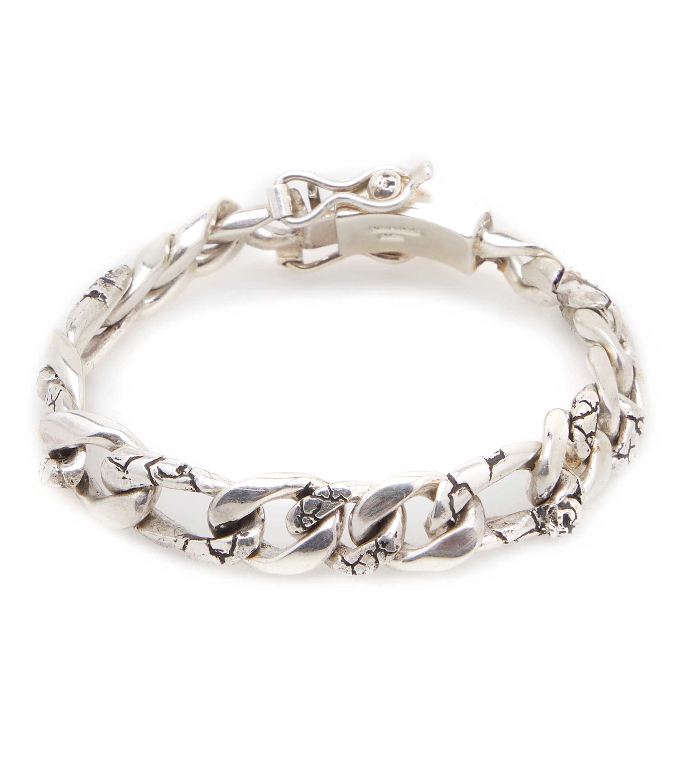 Pulsera en plata eslabonada Hombre
